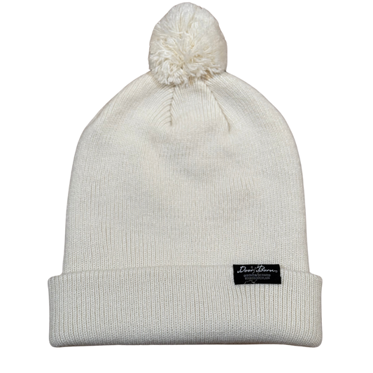 White Pom Beanie