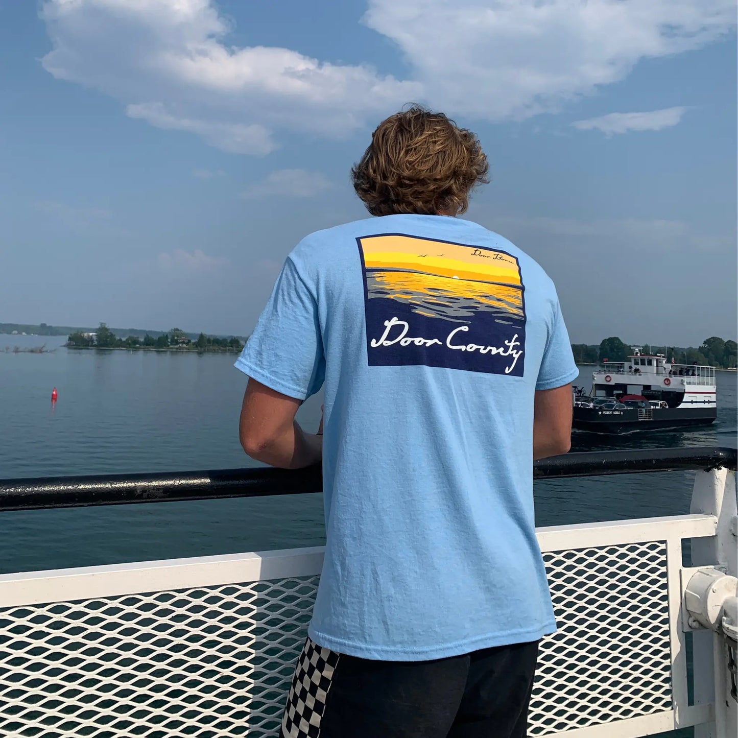 Light Blue Sunset Graphic T-Shirt